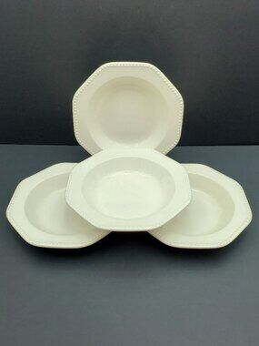 Sears Octagon White Rim Soup Bowls Octagon White 4569 Beaded Soup Bowls
